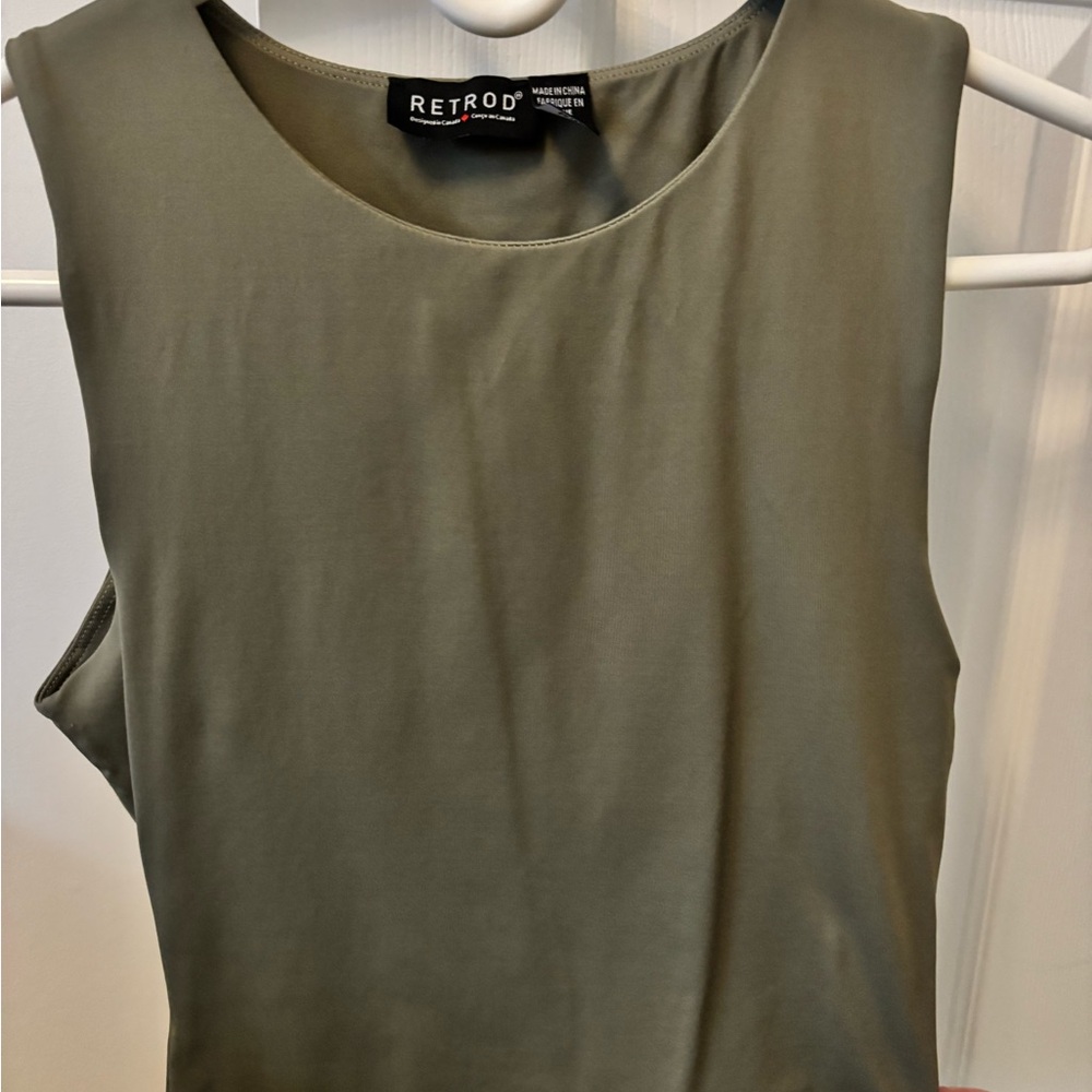 RetroD Olive Green Women's Tank Top